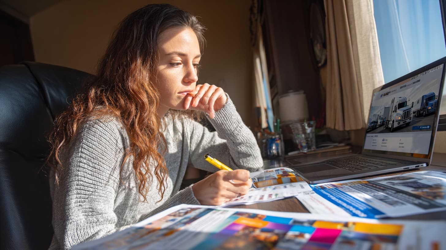 Student comparing CDL school options