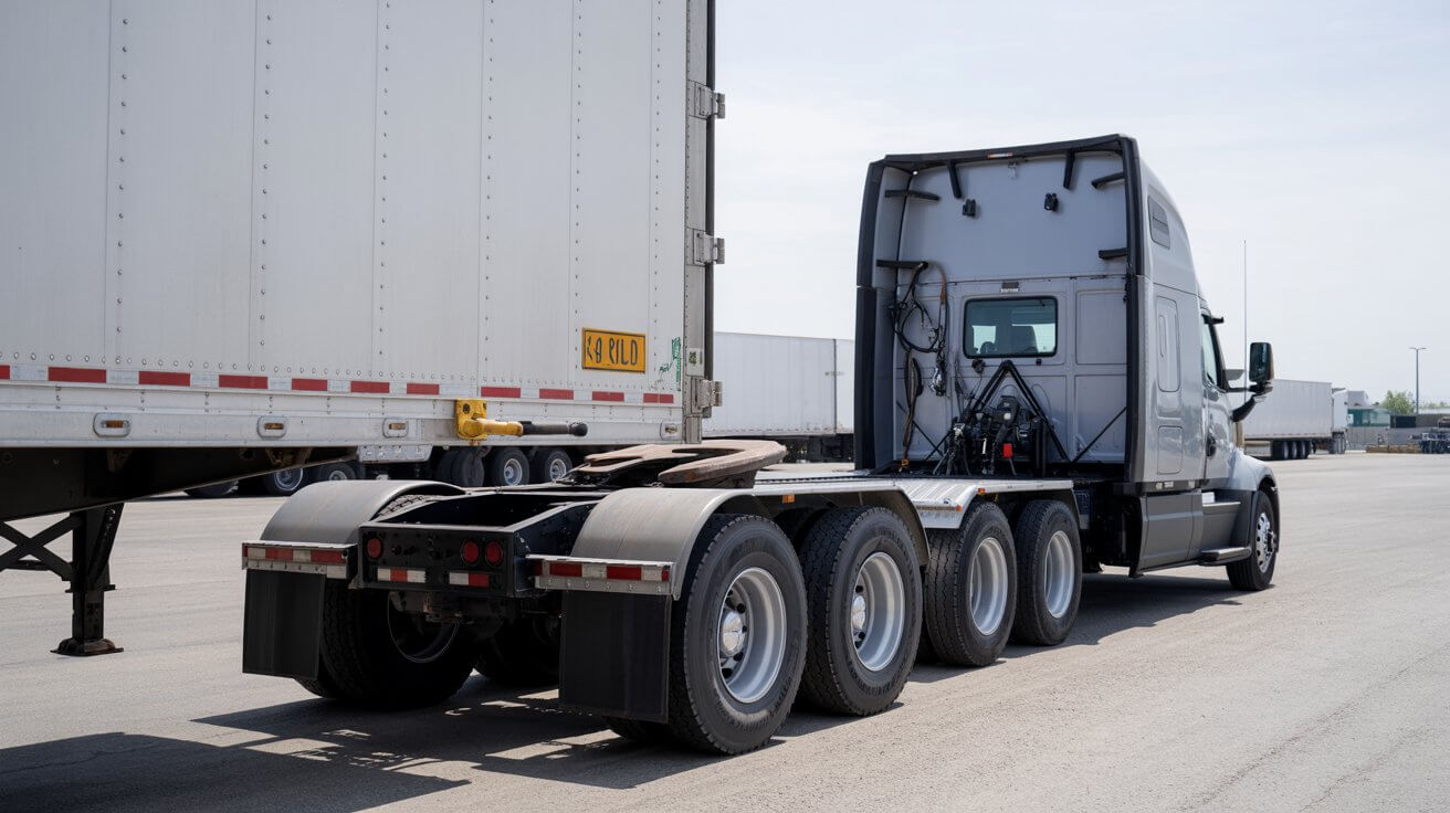 LTL tractor pulling a set of double trailers, illustrating the CDL Doubles and Triples endorsement