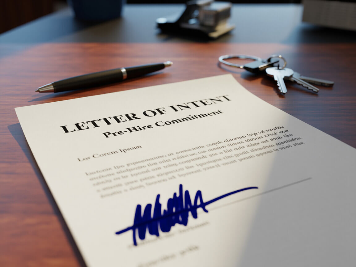 Example of a Pre-Hire Letter of Intent for CDL Truck Driving jobs