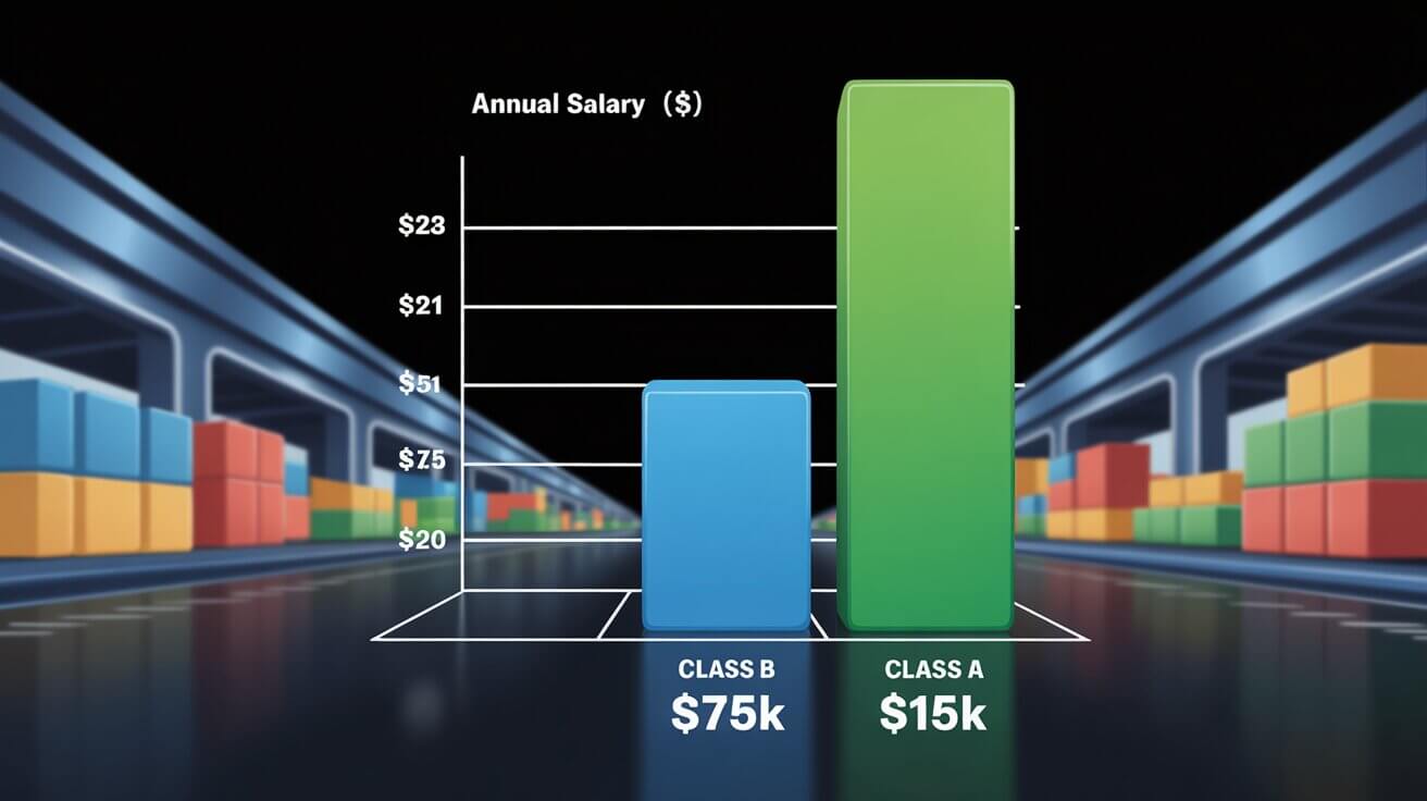 Salary comparison chart between Class A and Class B