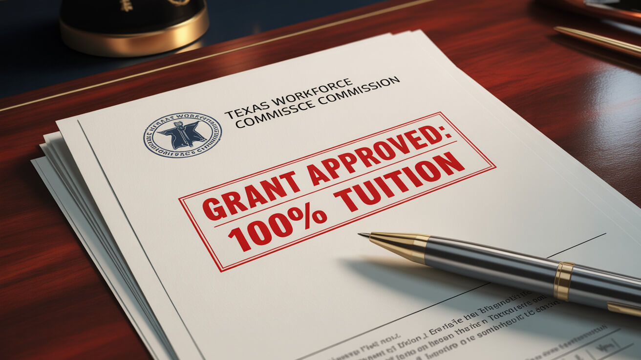 Official TWC grant approval document for truck driver training